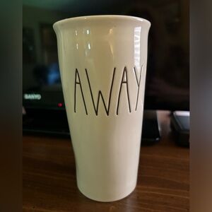 Rae Dunn “AWAY” Mug by Magenta Tall Ceramic Coffee Travel Mug Tumbler w/lid